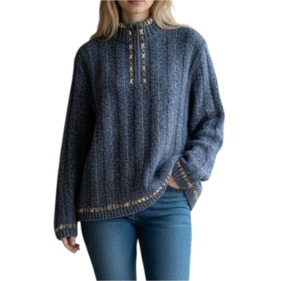 Woolrich Sweaters - Woolrich Blue Quarter Zip Cozy Sweater